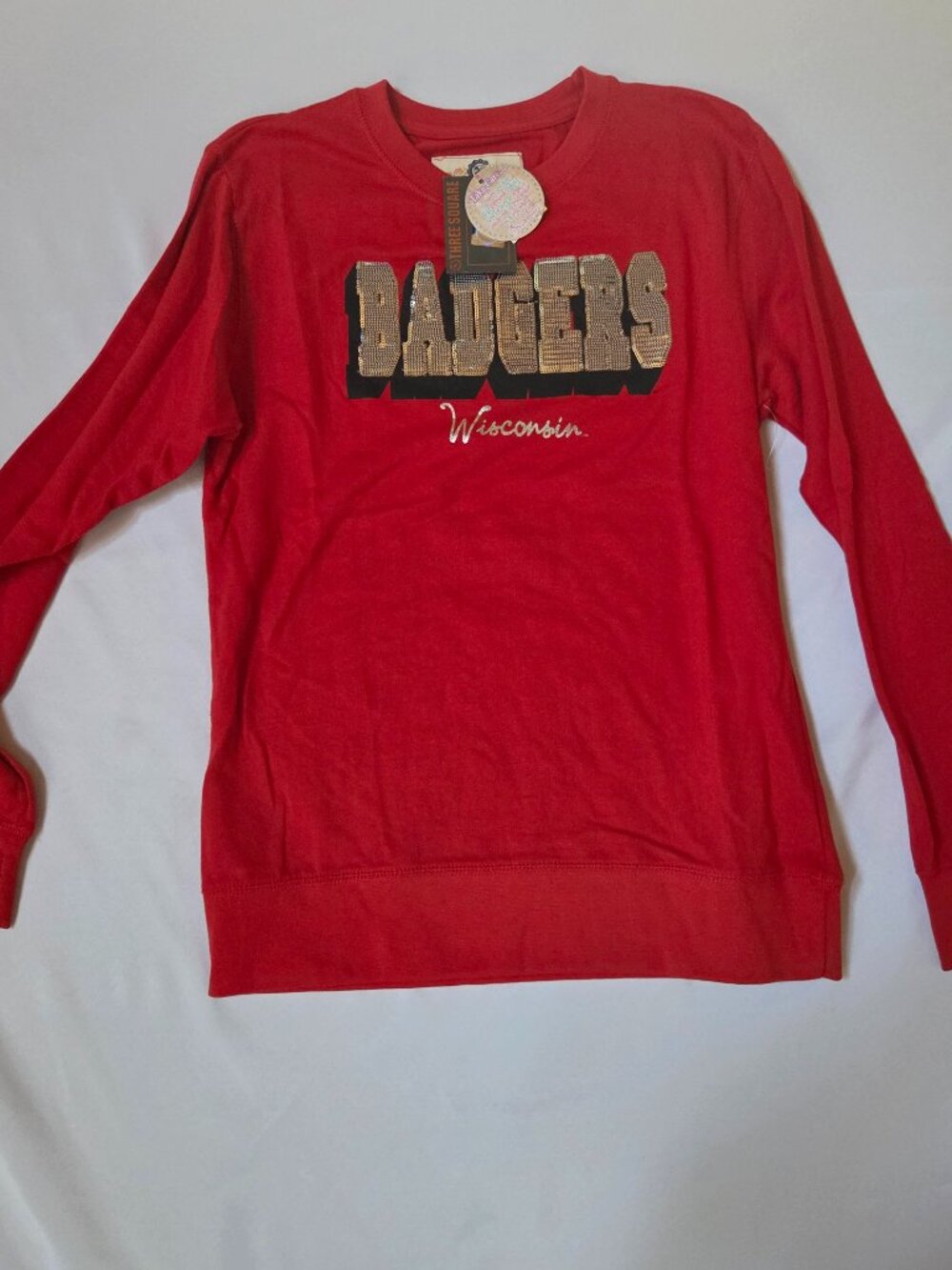 Wisconsin Badgers Sequin NWT Long Sleeve Tee